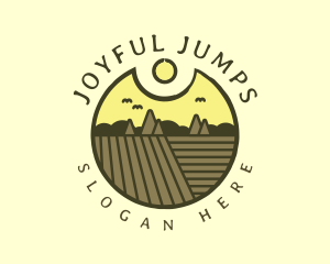 Rustic Sunset Farm Emblem logo design