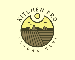 Rustic Sunset Farm Emblem logo design