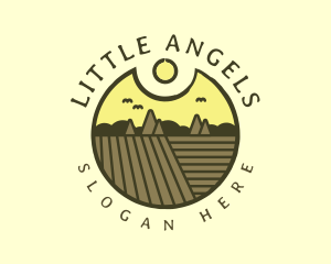 Rustic Sunset Farm Emblem logo design