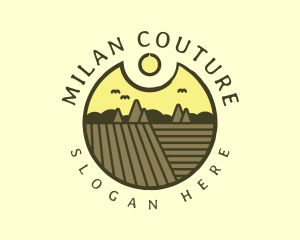 Rustic Sunset Farm Emblem logo design