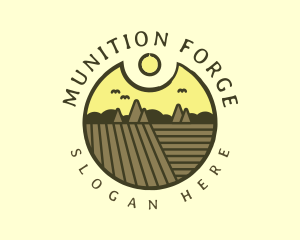 Rustic Sunset Farm Emblem logo design