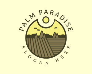 Rustic Sunset Farm Emblem logo design