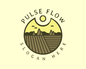 Rustic Sunset Farm Emblem logo design