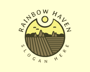 Rustic Sunset Farm Emblem logo design