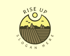 Rustic Sunset Farm Emblem logo design