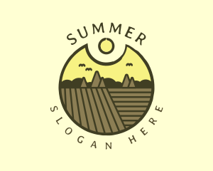 Rustic Sunset Farm Emblem logo design