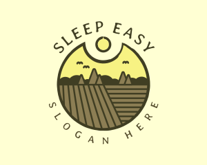 Rustic Sunset Farm Emblem logo design