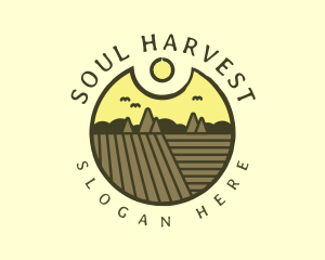 Rustic Sunset Farm Emblem logo design