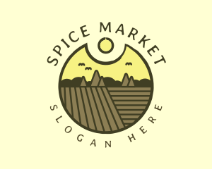 Rustic Sunset Farm Emblem logo design