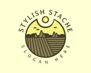 Rustic Sunset Farm Emblem logo design