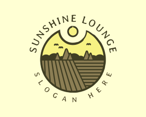 Rustic Sunset Farm Emblem logo design