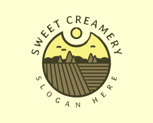 Rustic Sunset Farm Emblem logo design