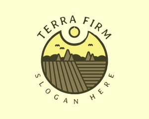 Rustic Sunset Farm Emblem logo design