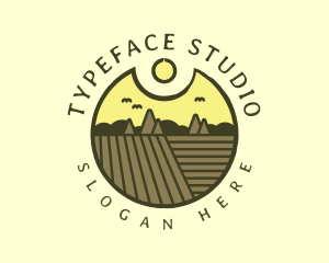 Rustic Sunset Farm Emblem logo design