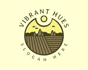 Rustic Sunset Farm Emblem logo design