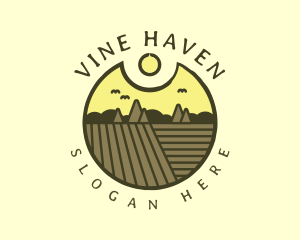 Rustic Sunset Farm Emblem logo design