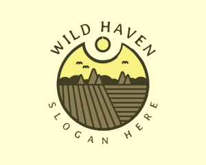 Rustic Sunset Farm Emblem logo design