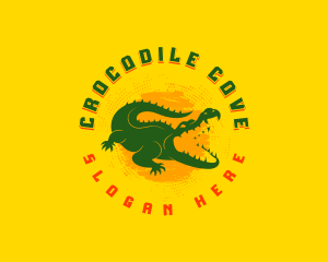 Wild Crocodile Reptile logo design