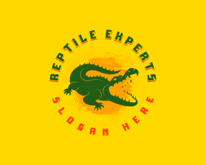 Wild Crocodile Reptile logo design