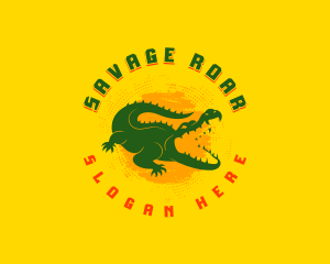 Wild Crocodile Reptile logo design