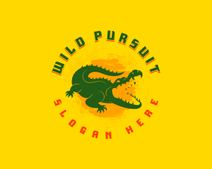 Wild Crocodile Reptile logo design