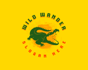 Wild Crocodile Reptile logo design