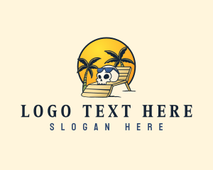 Skeleton - Sunset Beach Skeleton logo design