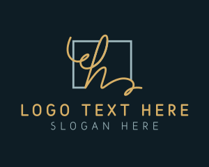 Casual - Calligraphy Swirl Letter H logo design