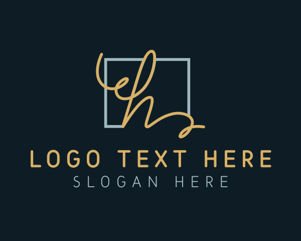 Script - Calligraphy Swirl Letter H logo design