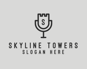 Tower Microphone Podcast logo design