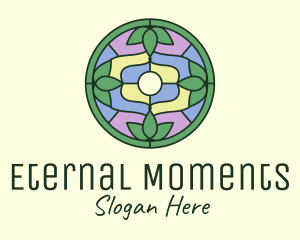 Celebrant - Stained Glass Eco Leaf Art logo design