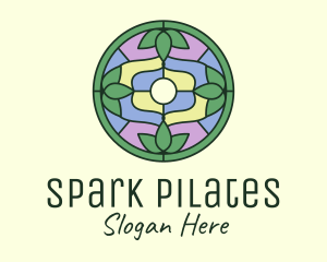 Herb - Stained Glass Eco Leaf Art logo design