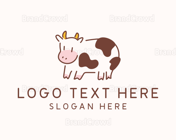 Baby Cow Calf Animal Logo