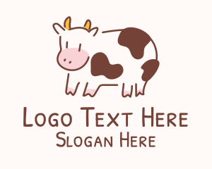 Cow - Baby Cow Calf Animal logo design