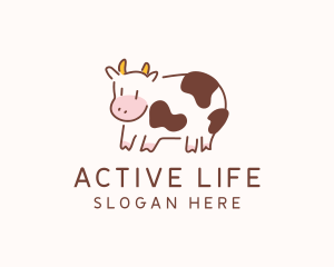 Baby Cow Calf Animal logo design