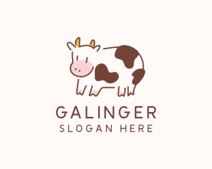 Dairy Farm - Baby Cow Calf Animal logo design