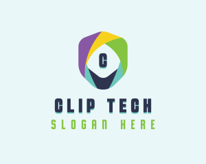 Tech Cybersecurity Shield logo design