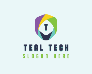 Tech Cybersecurity Shield logo design