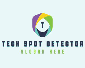 Tech Cybersecurity Shield logo design