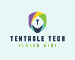 Tech Cybersecurity Shield logo design