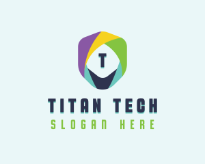 Tech Cybersecurity Shield logo design