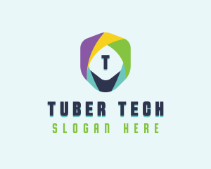 Tech Cybersecurity Shield logo design