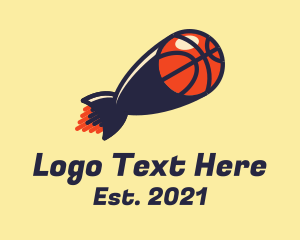 Sports Network - Basketball Missile Blast logo design