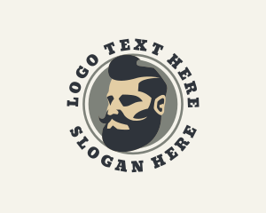 Hair Gel - Mustache Man Barber logo design