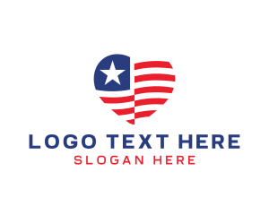 Veteran - American Heart Flag logo design