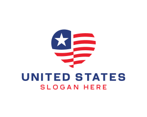 States - American Heart Flag logo design