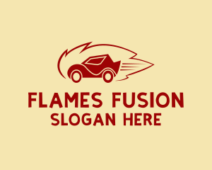 Flaming Fast Car  logo design