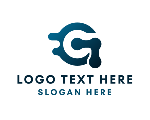 Letter N - Blue Technology Letter G logo design