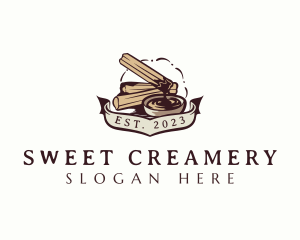 Churro Pastry Dessert logo design