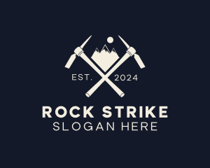 Mountain Pickaxe Tool logo design